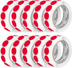 Perco Red 1-Inch Perforated Circle Dot Sticker Labels — 10 Rolls, 000 Round by Perco