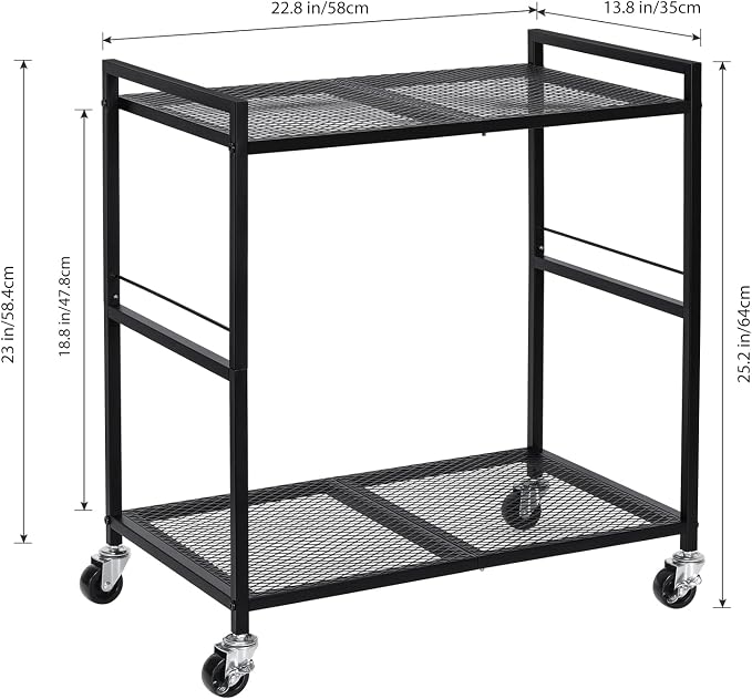 OYEAL Computer Tower Stand, PC Tower Stand Metal Rolling Cart Holds up to 40lbs - Image 2