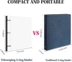 INFUN 1 Inch Telescoping 3 Ring Binder Black+White - Image 3