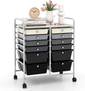 LDAILY 12 Drawer Rolling Storage Cart, Craft Cart Organizer on Wheels w/Metal by LDAILY