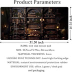 Black Vintage Gothic Desk Mat Black Dark Academia Desk Pad Medieval Bookshelf - Image 6