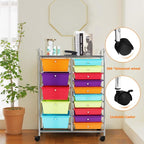 HAPPYGRILL 15-Drawer Rolling Cart, Storage Carts - Image 7