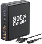 800W USB C Charging Station, 120W PD GaN5 Super Fast USB C Charger Block-10 Port by Roruite