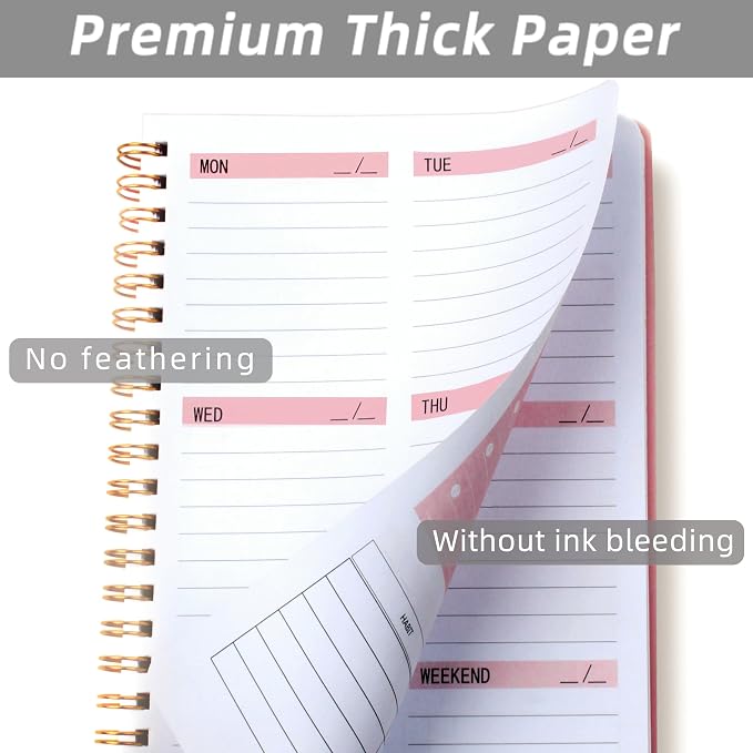 Undated Weekly Planner- Weekly Goals Notebook, A5 To Do List Planner, Habit - Image 3