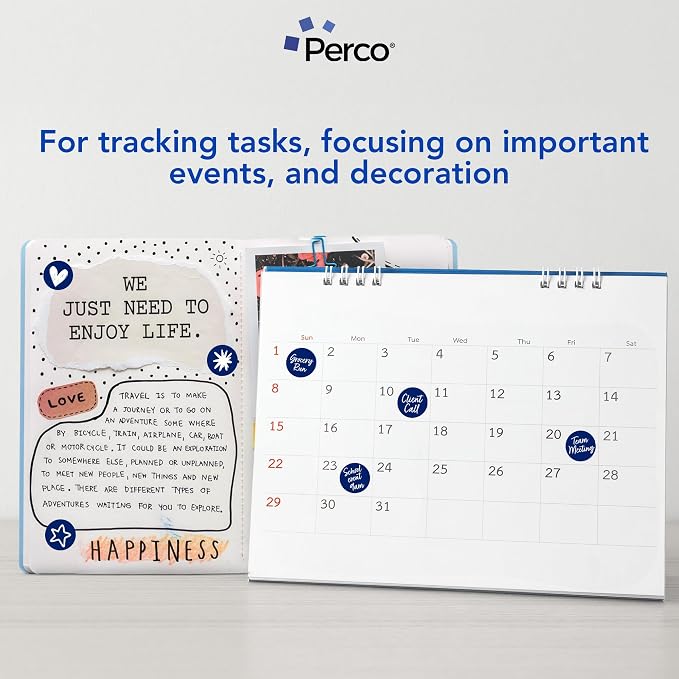 Perco Dark Blue 1-Inch Perforated Circle Dot Sticker Labels — 10 Rolls - Image 3