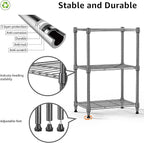 M MZG 450 lbs Steel Storage Shelving 3-Tier Utility Shelving Unit Steel - Image 4