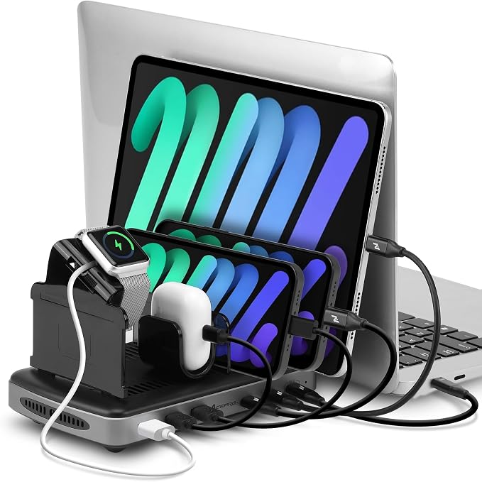 AceProAV 160W 6-Port USB-C and USB-A Charging Station Organizer by AceProAV-USA