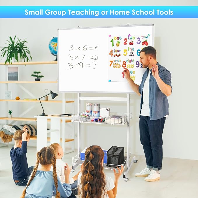 maxtek Rolling Whiteboard, 48x32 Large Magnetic White Board - Image 6
