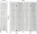 Leesinwing Wood Room Divider 4 Panel Folding Privacy Screen, Classic 5.6Ft - Image 5