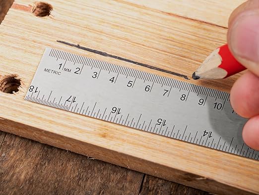 Metal Ruler with Cork Backing, 6+12+18 Inch Stainless Steel Rulers 6 Inch 12 - Image 4
