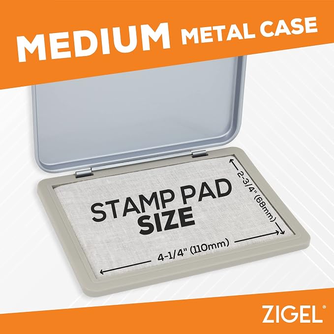 Metal Case Stamp Pad Medium Size, Olive Green Color - Image 5