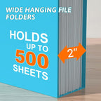Nordun Plastic Hanging File Folder Extra Capacity, 12 Pack Reinforced Hang - Image 4