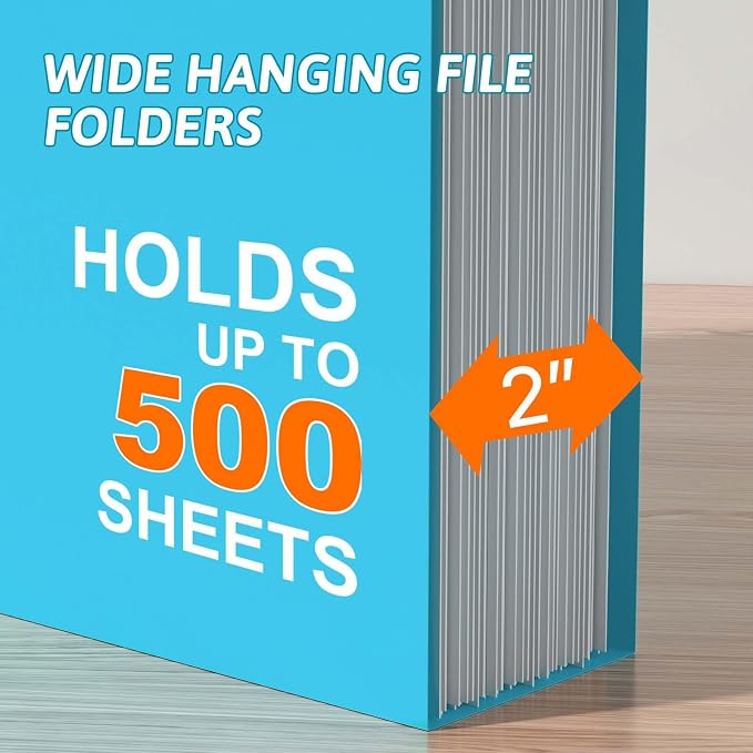 Nordun Plastic Hanging File Folder Extra Capacity, 12 Pack Reinforced Hang - Image 4