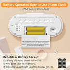 DOOMAY Digital Alarm Clock for Bedroom: Dual Alarm Bedside Clock VA LCD Display - Image 7