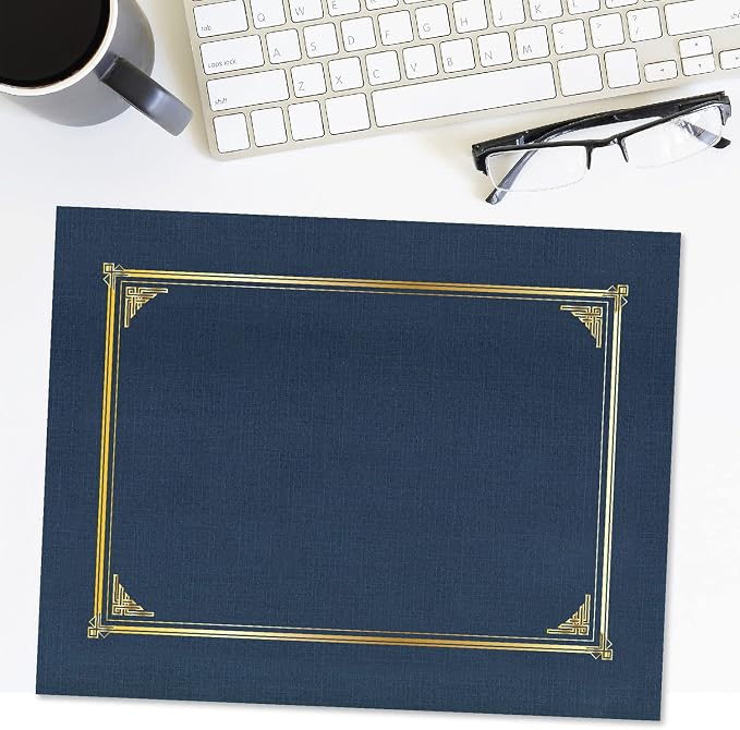 Geographics Classic Linen Document Covers 12.5” x 9.75” Navy Blue 60 Pack - Image 4