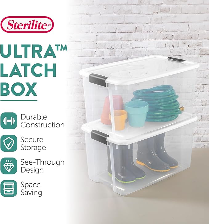 Sterilite 4 Pack Ultra Latching Box, Storage Bins - Image 2