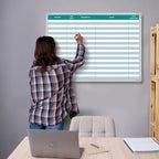 Lined Whiteboard Blank Grid Aluminum Frame Dry Erase Board Reusable Wall - Image 6