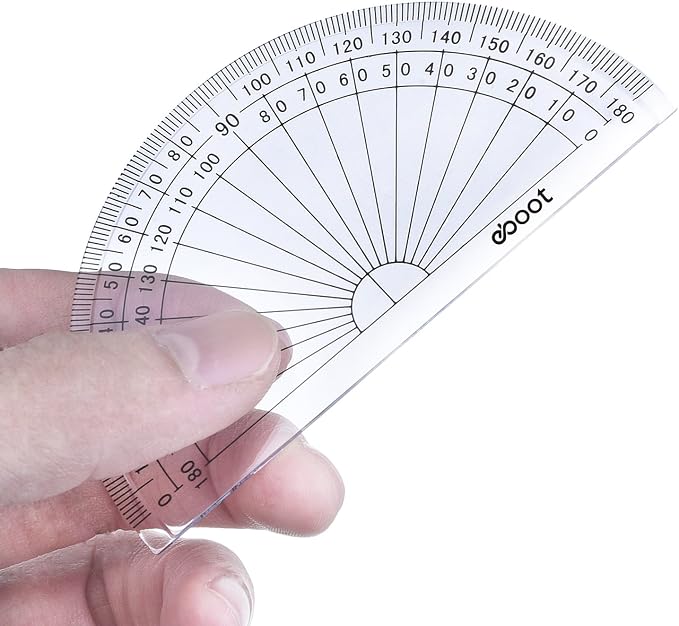 EBOOT 50 Pcs Math Protractors Plastic Protractor 180 Degrees, 4 Inches - Image 4