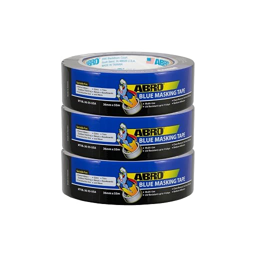 ABRO Blue Painters Tape 1.5 Inch Wide, 36mm x 55M, All Purpose Blue Tape by ABRO