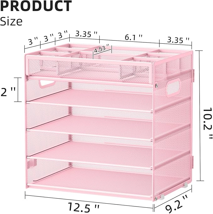 Marbrasse 5-Tier Letter Tray Paper Organizer - Image 2
