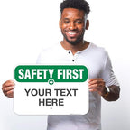 Custom Safety First Sign, OSHA Sign, 12x18 Inches, Rust Free .063 Aluminum - Image 2