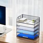 Marbrasse Paper Organizer Letter Tray, 5 Tier Mesh File Organizer - Image 2