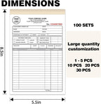 Custom Invoice Book with Logo 50 Set Personalized Receipt Books Customized - Image 2