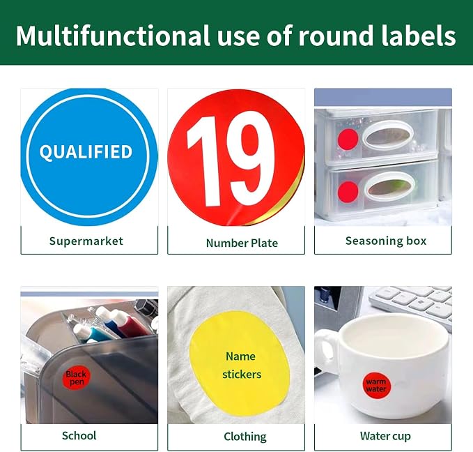 Gemsroyal 2 Inch Colored Round Labels Printable, 2 Colorful Custom Round - Image 6