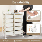 LDAILY 10 Drawer Rolling Cart, Storage Cart Organizer on Wheels, Drawer Cart - Image 4