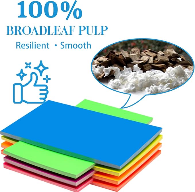 Index Cards 140-Count 5X8 Inch, 178GSM Heavyweight Set of 7 Fluorescent Colors - Image 5