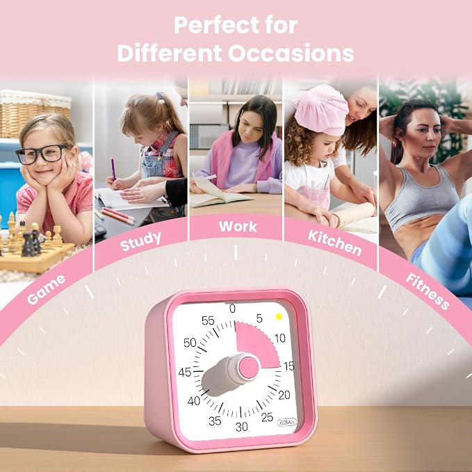 Visual Timer for Kids with Pause Function, 60 Minute Countdown Timer for Kids - Image 6