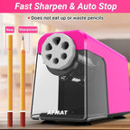 AFMAT Heavy Duty Electric Pencil Sharpener, 6 Holes, Auto Stop Pencil - Image 3