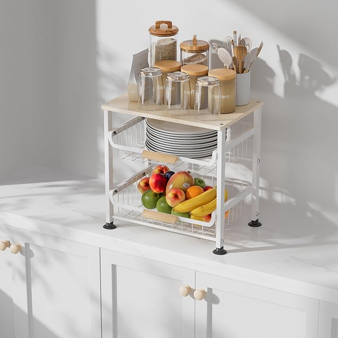 NiuYichee 3-layer Kitchen Fruit Storage Basket Snack Rack, Countertop & Desktop - Image 6