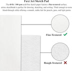 Fuxi 9" x 12" Sketch Book, Top Spiral Bound Sketch Pad, 100 Sheets 68lb/100gsm - Image 5