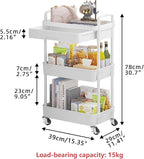 Calmootey 3-Tier Rolling Utility Cart - Image 5