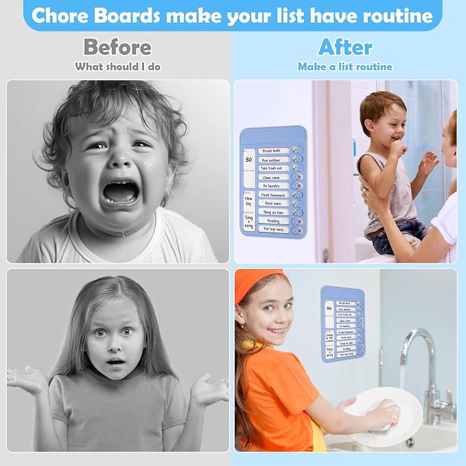 2Pcs Chore Chart for Kids to Do List Checklist Board Detachable Message Slider - Image 6