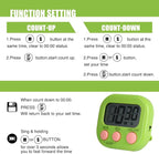 6 Pack Multi-Function Electronic Timer, Colorful Kitchen Timers Digital Magnetic - Image 6