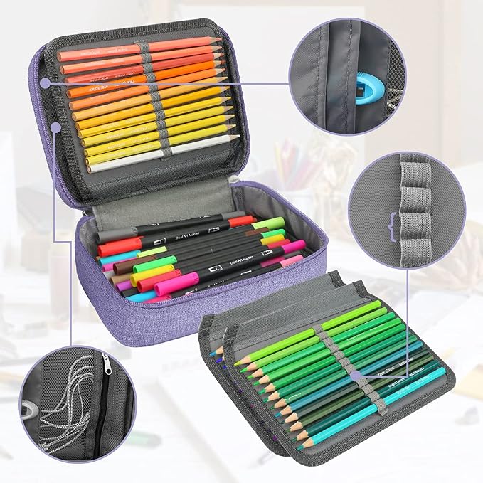 Number-one Large Capacity Pencil Case, 72 Slots Colored Pencil Pouch Bag - Image 5