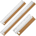 Metal Ruler with Cork Backing, 6+12+18 Inch Stainless Steel Rulers 6 Inch 12 by Unknown