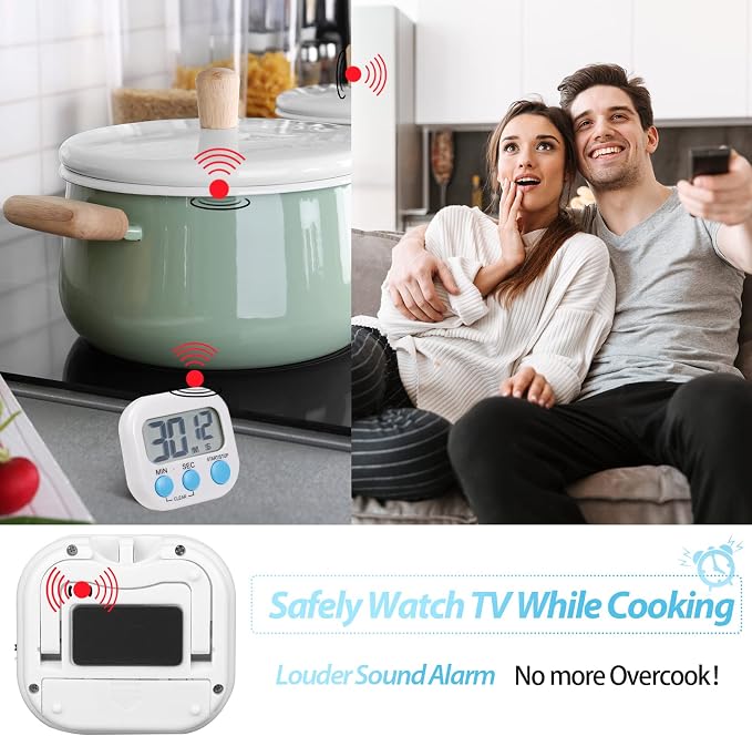 Weewooday 24 Pcs Digital Kitchen Timer Magnetic Timer Bulk On/Off Switch Minute - Image 6