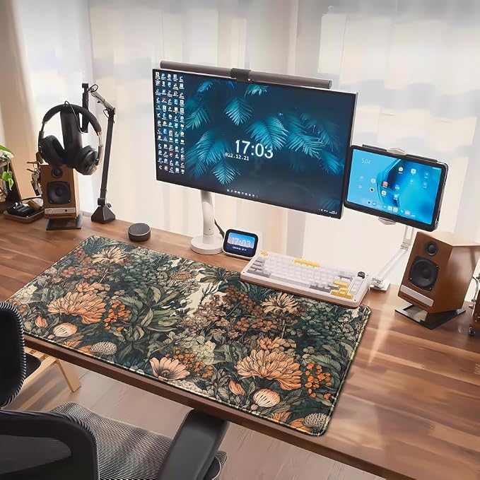 Boho Aesthetic Desk Mat Wildflowers Large Mouse Pad Gaming Pad, XXL Keyboard - Image 7