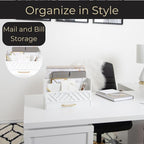 BLU MONACO White Wooden Mail Organizer - Image 2