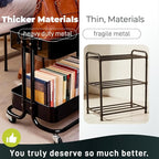 LiWNYRK 2 Tier Cart with Wheels Heavy Duty Metal Rolling Storage Cart - Image 4