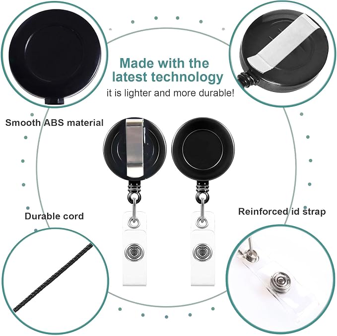 100 Pack Retractable Badge Reel Clips - Image 4