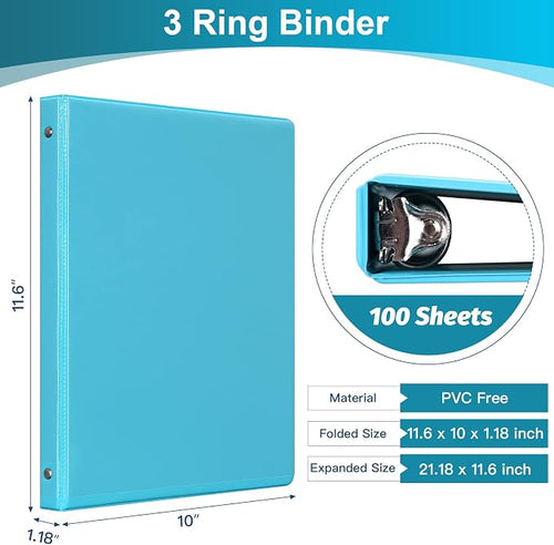 0.5-inch 3-Ring Binder with 2 Interior Pockets, 0.5'' Basic Binders Holds US - Image 2