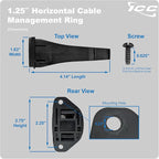 ICC 1.25” Plastic Cable Management Ring, Horizontal, Rack or Wall Mount - Image 9