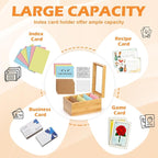 4x6 Index Card Holder with Dividers Bamboo Index Card Organizer Box 4 - Image 4