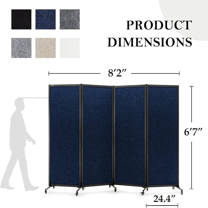 Upgrade Version Room Partition and Divider, Freestanding Rolling Dividers - Image 2