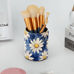 Leather Pen Holder for Desk, Colorful Aesthetic Flowers Pencil Cup Desktop - Image 6