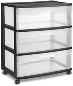 3-Drawer Wide Rolling Storage Cart - Image 7